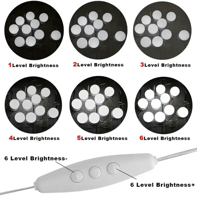 LED Detachable Bulbs Professional Makeup Mirror Lamp