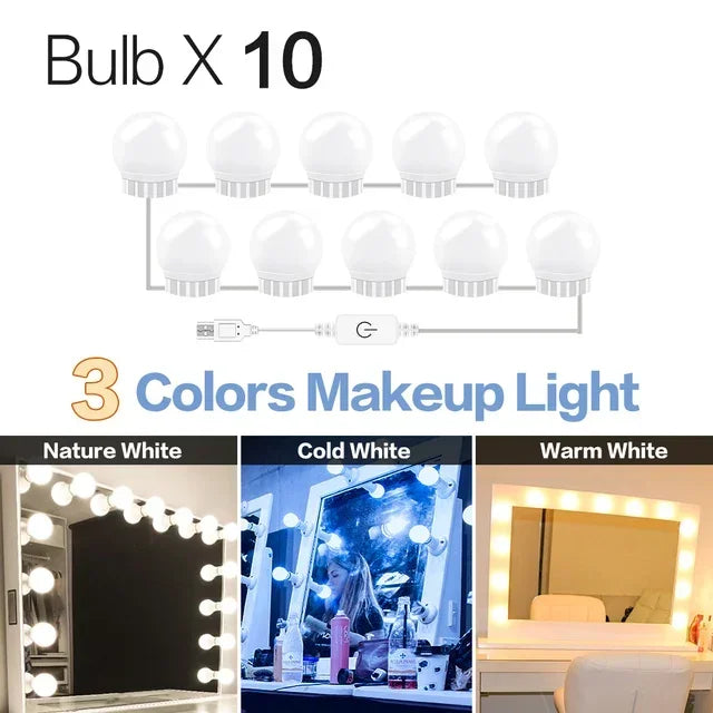 LED Detachable Bulbs Professional Makeup Mirror Lamp