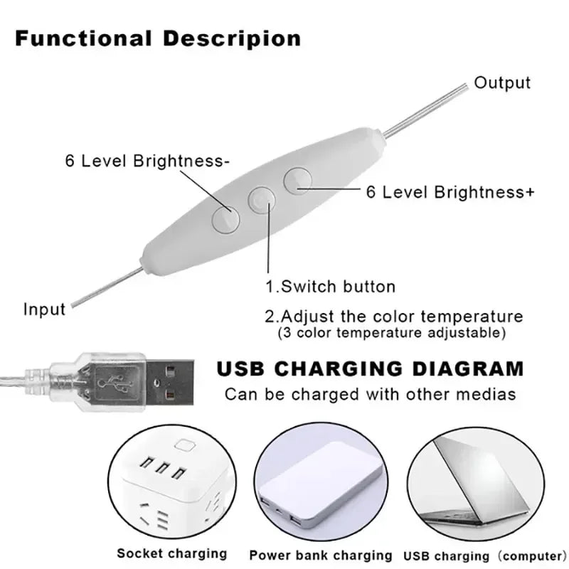 LED Detachable Bulbs Professional Makeup Mirror Lamp